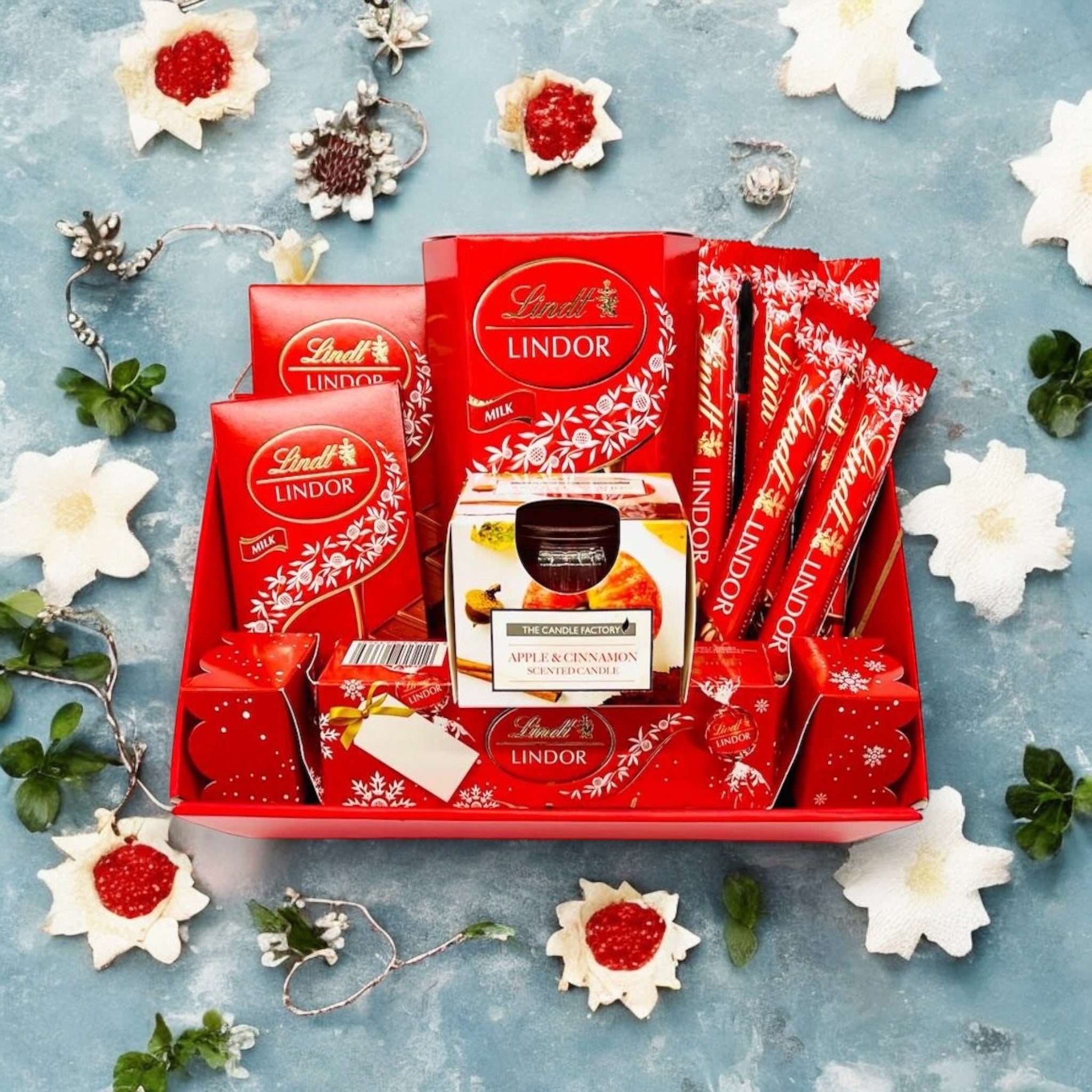 Festive Lindor Chocolate & Candle Hamper