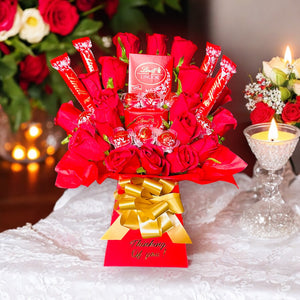 Lindt Chocolate and Flower Bouquet