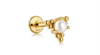 Aisha Stackable Sterling Silver Gold Plated Stud Earring